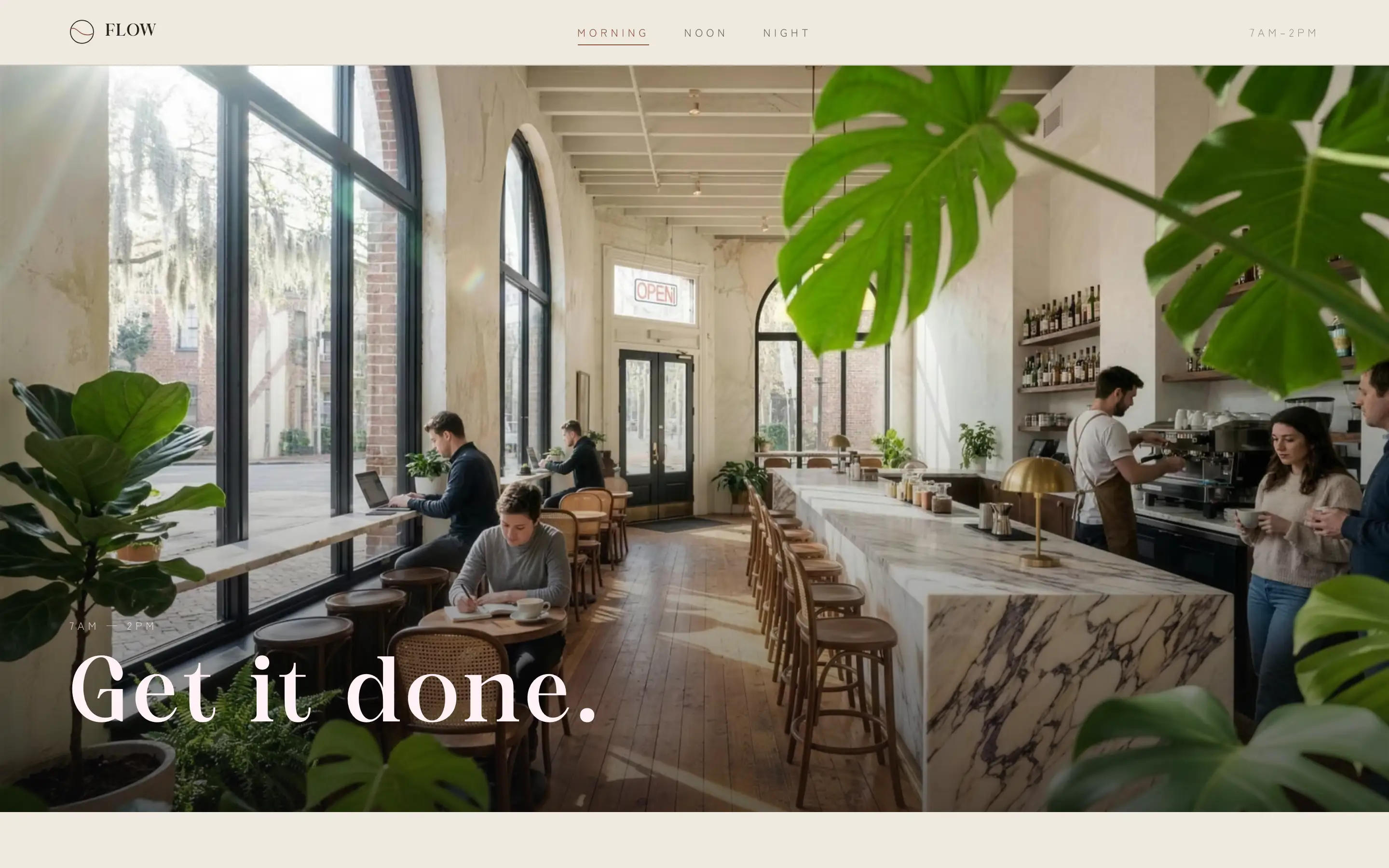 Flow Coffee homepage