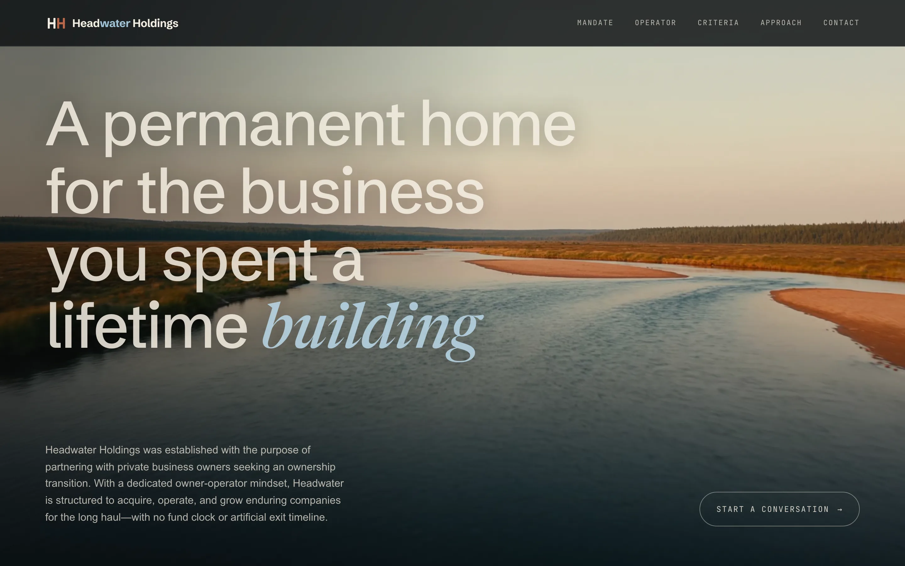 Headwater Holdings homepage