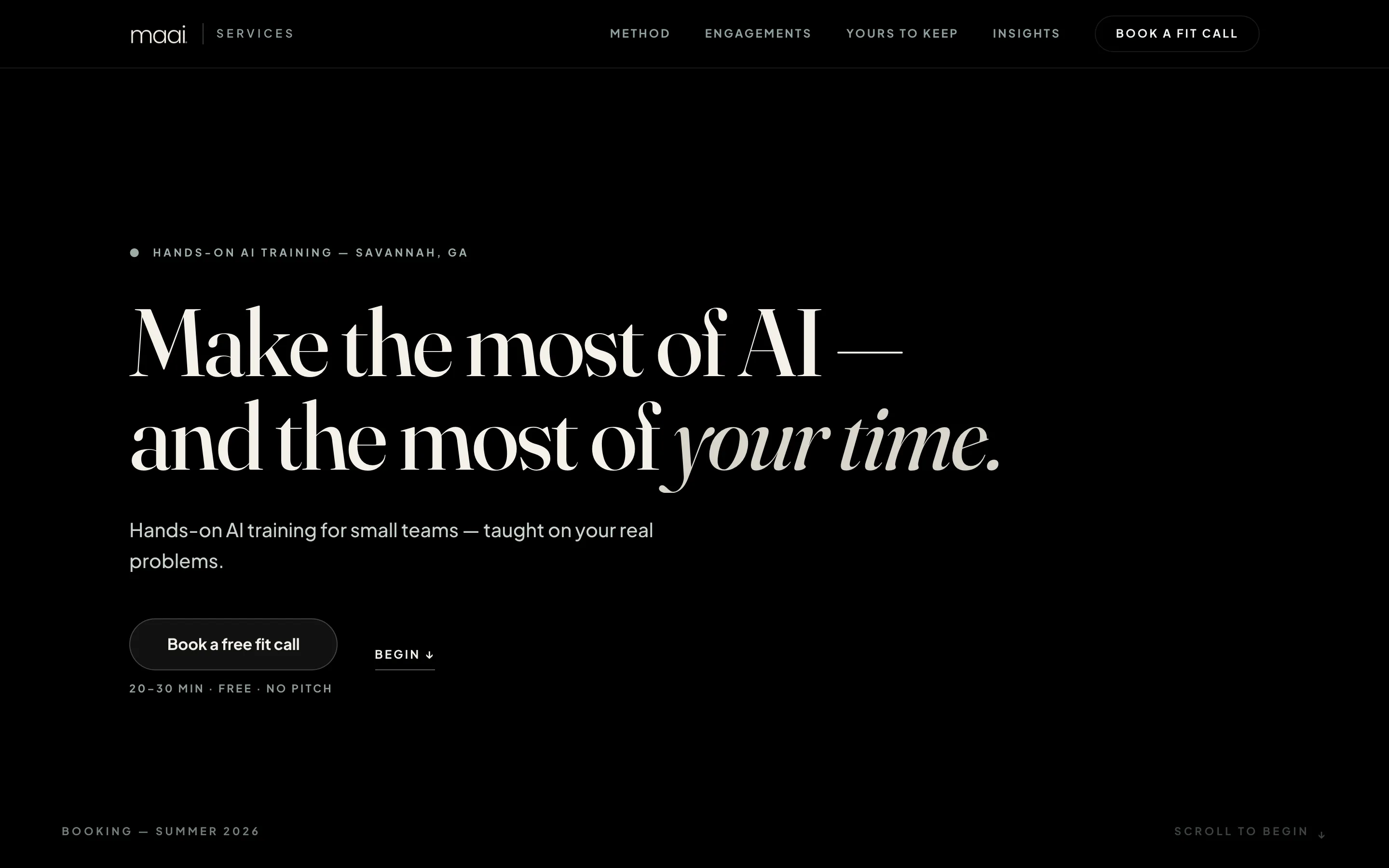 Maai® Services homepage